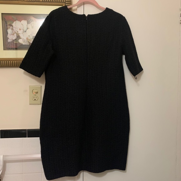 NWT St. John BLACK Formfitting Bouclé-knit Minidress - Size 14 - Picture 5 of 15